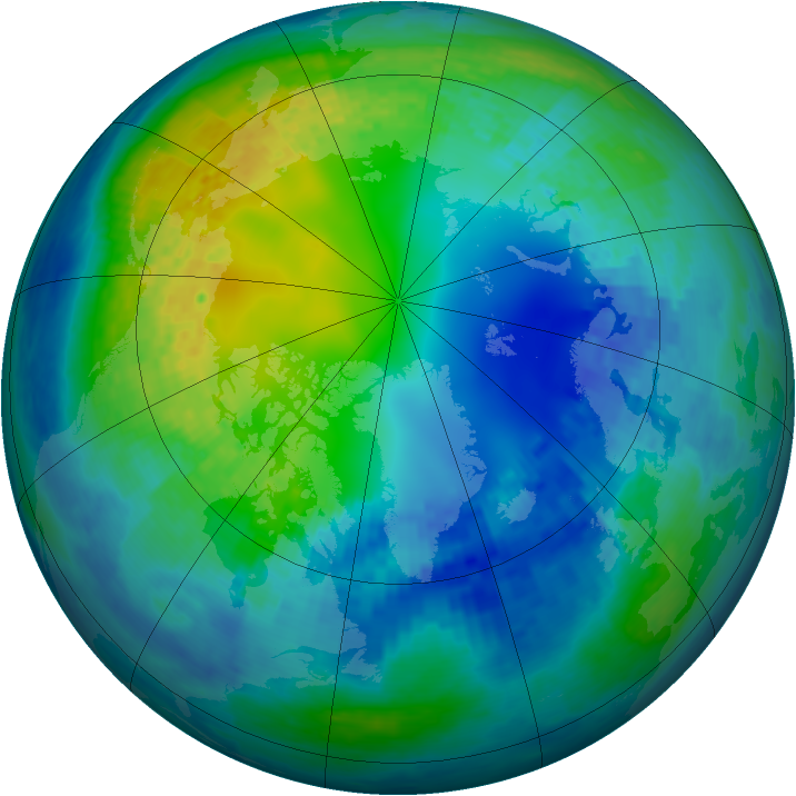 Arctic ozone map for 30 October 2004